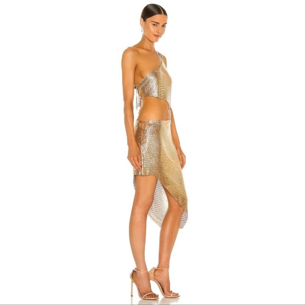 Bronx and Banco Dress Xenia One Shoulder Chainmail in Gold medium🥰SOLD - Picture 7 of 13